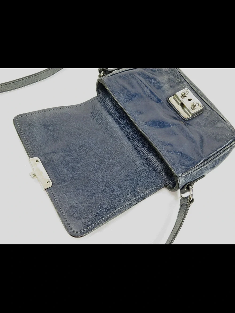 Miu Miu Navy Leather Crossbody Bag